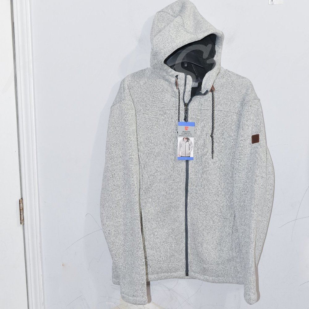 Gray NWT‎ Rugged Elements men's moutain fleece full zip hoodie